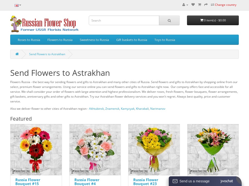 Send Flowers to Astrakhan (Russia). Flowers and gifts delivery to Astrakhan.